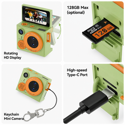 PocketCam™ — Mini Cámara Retro Abatible